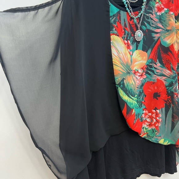 French Riviera Punch flowy kimono blouse Xl - Picture 5 of 5